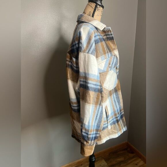 Zara Italian fabric flannel shacket small cozy basic everyday cabincore casual - Picture 11 of 11